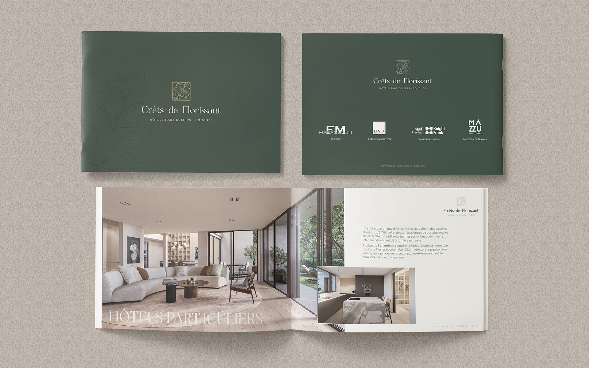 Naef Prestige Knight Frank - Crêt de Florissant Brochure - Anne-Sophie Massip Graphiste Freelance annecy