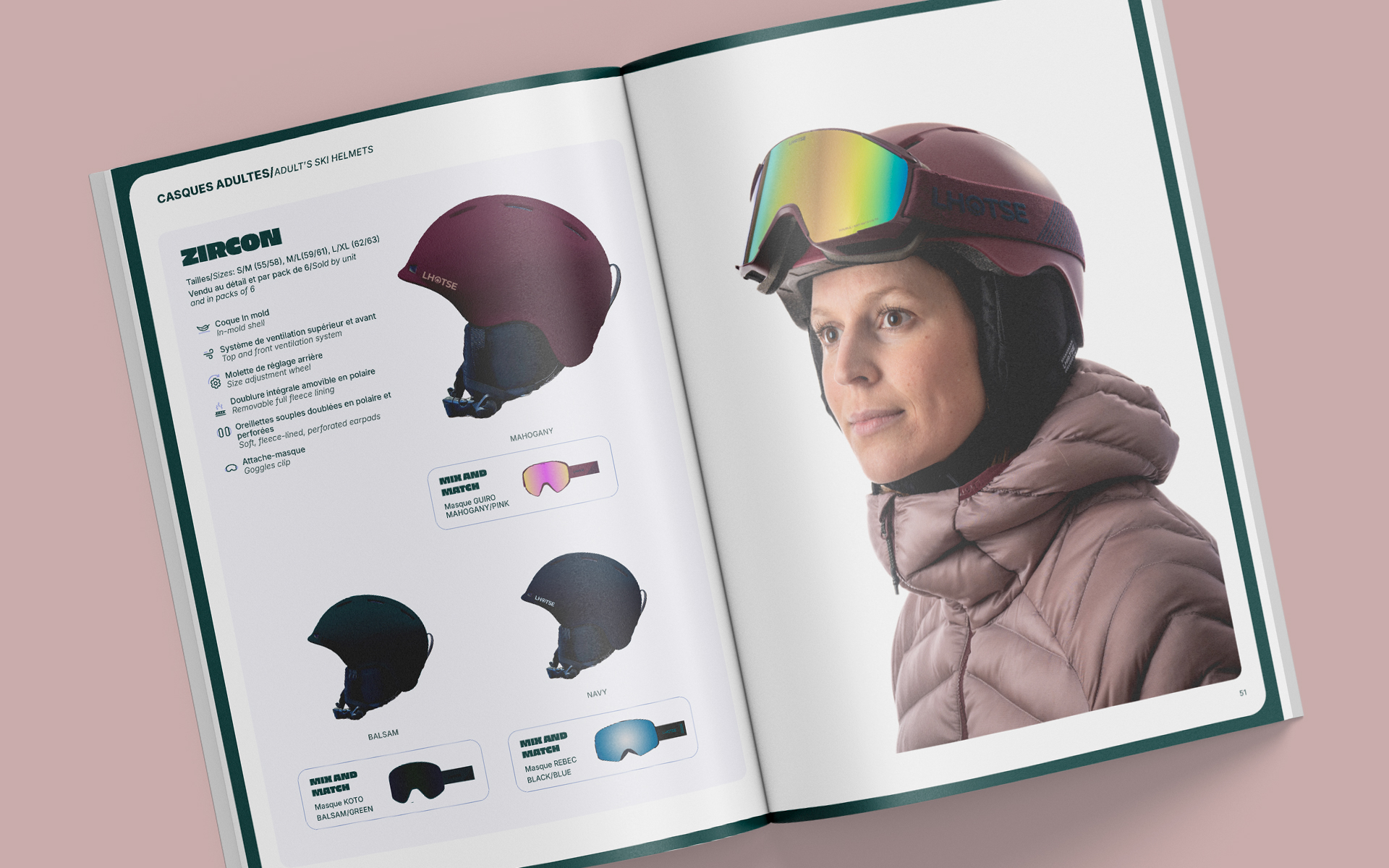 Lhotse - Catalogue produits outdoor - Anne-Sophie Massip Graphiste Freelance à Annecy