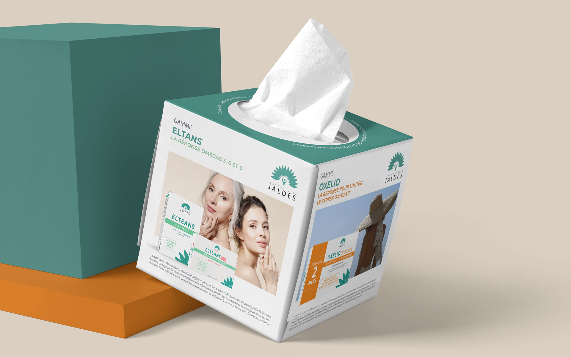 JALDES - ADV Aide de vente - Boite de mouchoirs - parapharmacie - Anne-Sophie Massip Graphiste Freelance Annecy