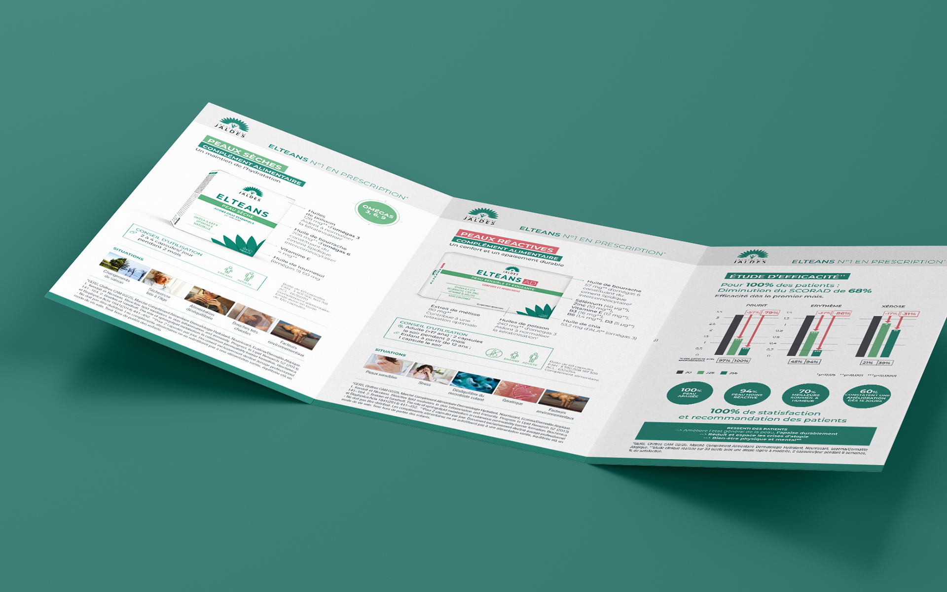 JALDES - ADV Aide de vente - Dépliant 3 volets - parapharmacie - Anne-Sophie Massip Graphiste Freelance Annecy