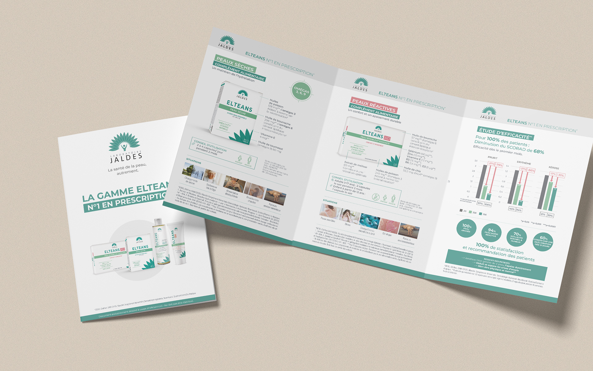 JALDES - ADV Aide de vente - Dépliant 3 volets - parapharmacie - Anne-Sophie Massip Graphiste Freelance Annecy