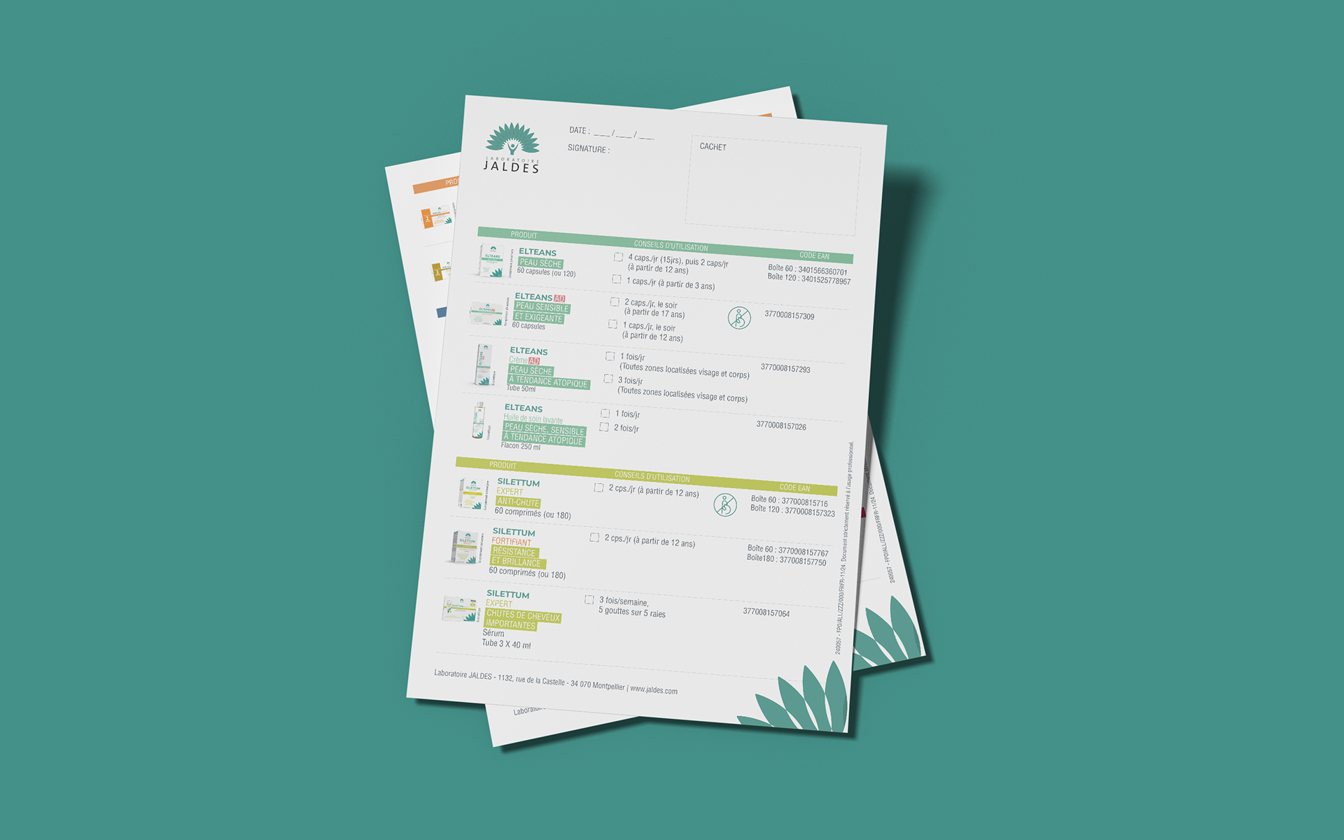 JALDES - ADV Aide de vente - ordonnancier - parapharmacie - Anne-Sophie Massip Graphiste Freelance Annecy